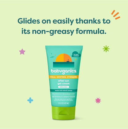 Babyganics After Sun Gel Cream, Mellow Melon, 5oz