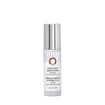 First Aid Beauty - 0.3% Retinol Complex Serum with Peptides, Designed for Sensitive Skin, Helps Visibly Improve Lines and Wrinkles with Less Irritation than Traditional Retinol, Non-Comedogenic, 1 oz