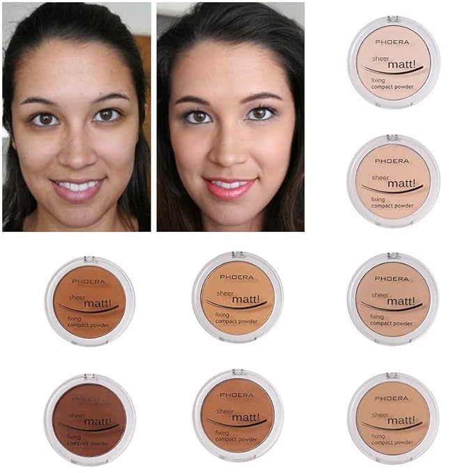 2 Pack PHOERA Matte Face Powder, Control Oil
