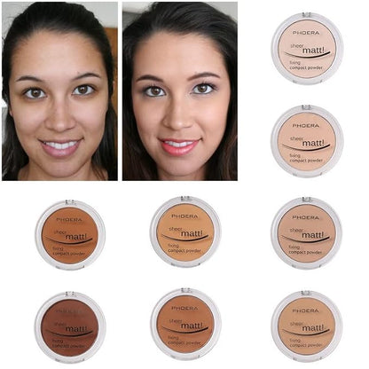 2 Pack PHOERA Matte Face Powder, Control Oil