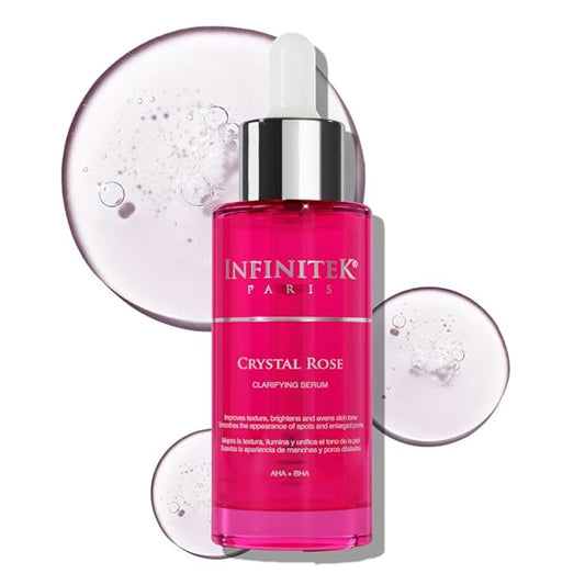 Infinitek Paris Crystal Rose Serum - Hydrating and Exfoliating Brightening Serum, Face Moisturizer and Skin Lightening, Moisturized Skin - Premium Facial Moisturizer 1 Fl Oz