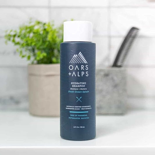 Oars + Alps Men's Sulfate Free Hydrating Shampoo, Infused with Kelp and Algae Extracts, Fresh Ocean Splash, 13.5 Fl Oz