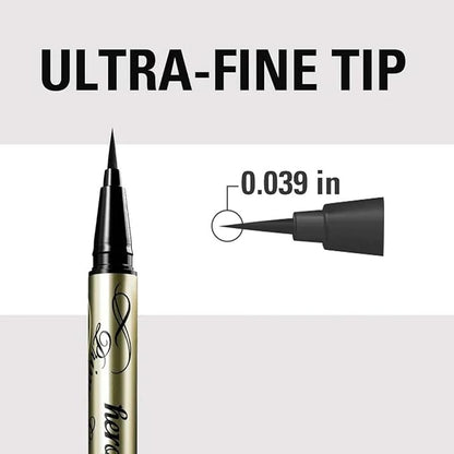 Heroine Make by KissMe Prime Liquid Waterproof Eyeliner for Woman and Sensitive Eyes, Long-lasting & Ultra Thin Tip for Precise Japanese Eye Makeup 01 Jet Black 0.4mL/0.01 Fl Oz