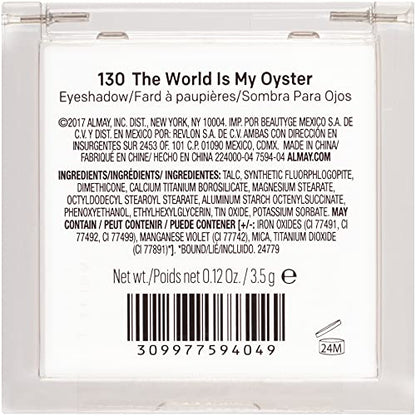 Almay Eyeshadow Palette, Longlasting Eye Makeup, Single Shade Eye Color in Matte, Metallic, Satin and Glitter Finish, Hypoallergenic, 130 The World Is My Oyster, 0.1 Oz