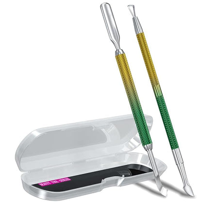 2PCS Metal Yellow-Green Gradient Cuticle