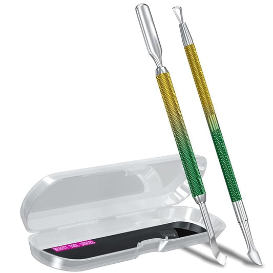 2PCS Metal Yellow-Green Gradient Cuticle