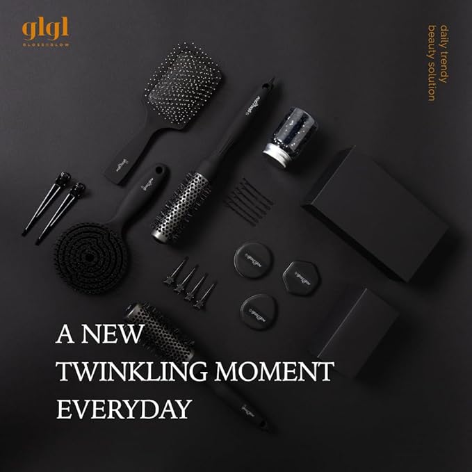 Professional Salon Round Brush with Ceramic Coating for Blow Drying - Salon Blowout Styling. Quick Styling and Voluminous Hair. (0.6 Inch)