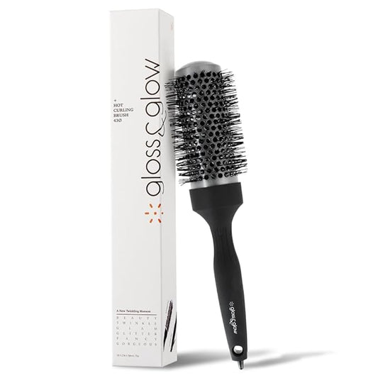 Professional Salon Round Brush with Ceramic Coating for Blow Drying - Salon Blowout Styling. Quick Styling and Voluminous Hair. (1.7 Inch)