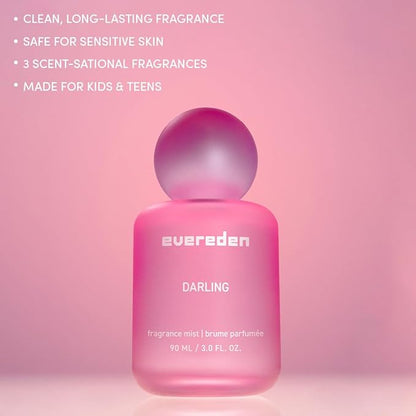 Evereden Fragrance Hair and Body Mist - Darling: Clean and Vegan Collectible Hair and Body Spray for Teen Girls - Amplify Your Self-Expression with Iconic Scents in Mesmerizing Mist Dispensers