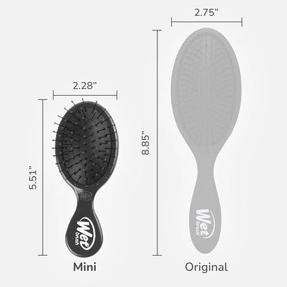 Wet Brush Detangling Brush, Mini Detangler Brush (Black) - Wet & Dry Tangle-Free Hair Brush for Women & Men - No Tangle Soft & Flexible Bristles for Straight, Curly, & Thick Hair