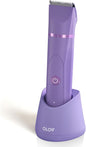 OLOV Electric Body Hair Trimmer - Groin Trimmer for Men - Bikini Trimmer Women - Wet/Dry Shaver Groomer, Replaceable Ceramic Blade Heads, USB Recharge Dock, Waterproof Hygiene Razor, Bright Purple
