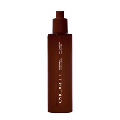 Vitamin C Body Oil for Women and Men. Moisturizing Sacred Santal Scented Body Serum for Glowing Skin. Nourishing, Hydrating After-Shower and Bath Skin Care Moisturizer, 4.2 Fl Oz