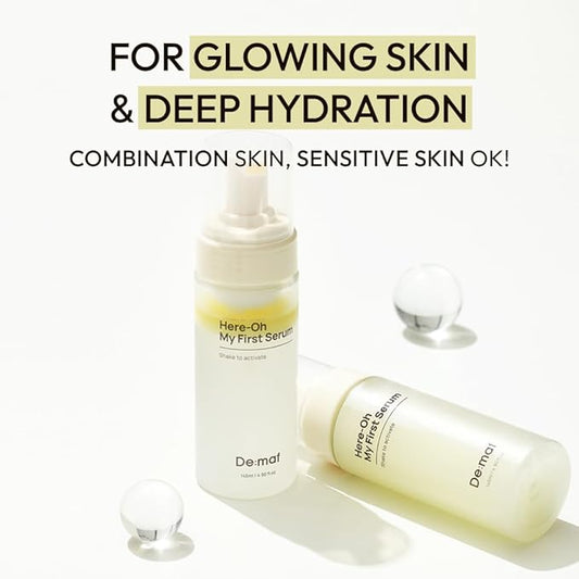 Here-Oh My First Hydrating Face Formula with Hyaluronic Acid | Bubble Texture for Barrier Support & Glow | Korean Care for Dry & Sensitive Types (1.69 fl oz)