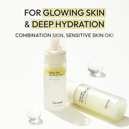 Here-Oh My First Hydrating Face Formula with Hyaluronic Acid | Bubble Texture for Barrier Support & Glow | Korean Care for Dry & Sensitive Types (4.90 fl oz)
