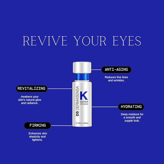 DS Dermasensa K Super Eye Serum, 0.5 fl oz (15ml) – Vitamin K & Arnica Formula for Dark Circles & Puffiness