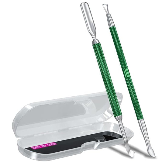 2pcs metal dark green cuticle