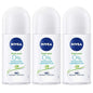 Nivea Fresh Pure Roll-On Deodorant 0% Aluminum Salts- PACK OF 3 X 50 ml ea
