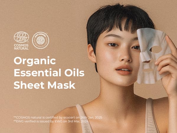 INNA ORGANIC Sheet Mask Set, Anti-Aging & Hydrating, EWG & COSMOS Certified (Pack of 5) | First Pick Discovery Set | Luxury Clean Beauty
