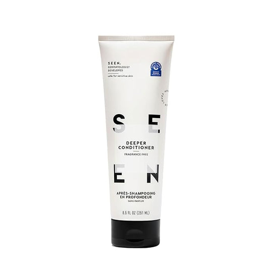 SEEN Deeper Conditioner, Fragrance Free - Non-Comedogenic & Sulfate-Free Hair Conditioner- Dermatologist-Developed - Safe for Sensitive, Eczema & Acne Prone Skin