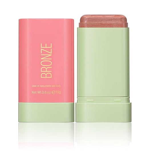 Multi-Use Makeup Blush Stick, Beauty Tinted Solid Blush Stick,Facial Contouring Highlight & Brighten Face Stick, Waterproof Moisturizer Stick, Suitable for All Skin (1#Warm Glow)