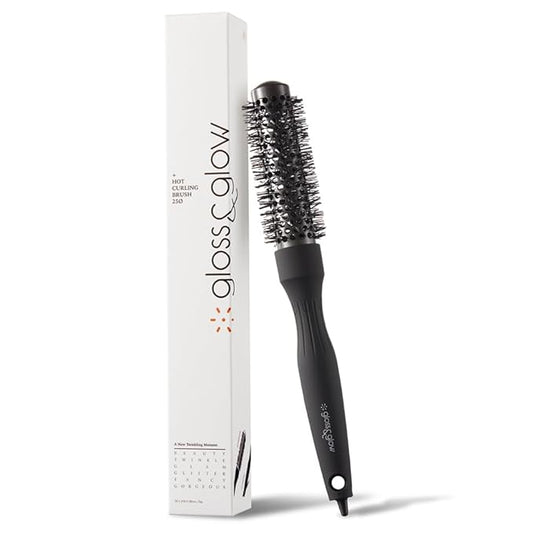 Professional Salon Round Brush with Ceramic Coating for Blow Drying - Salon Blowout Styling. Quick Styling and Voluminous Hair. (1 Inch)
