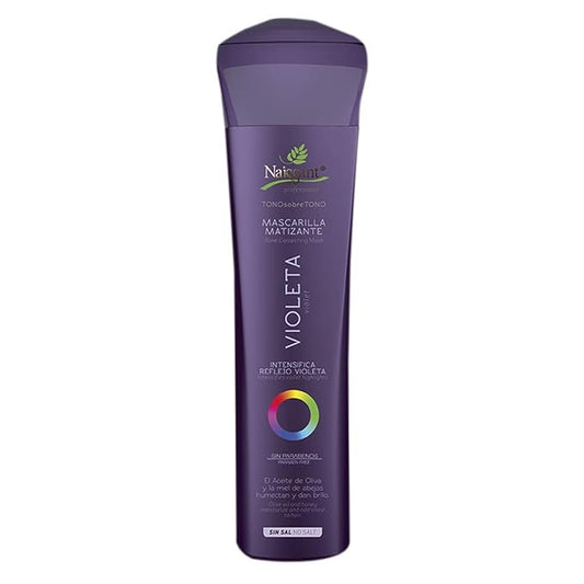 naissant Violet Hair Toning Mask | Color Depositing | Moisturize & Refresh & Neutralize Brassy Tones | Paraben, Ammonia & Sulfate Free | Pro-Vitamin B5, Olive Oil & Honey (Violeta) 10.1 Fl Oz