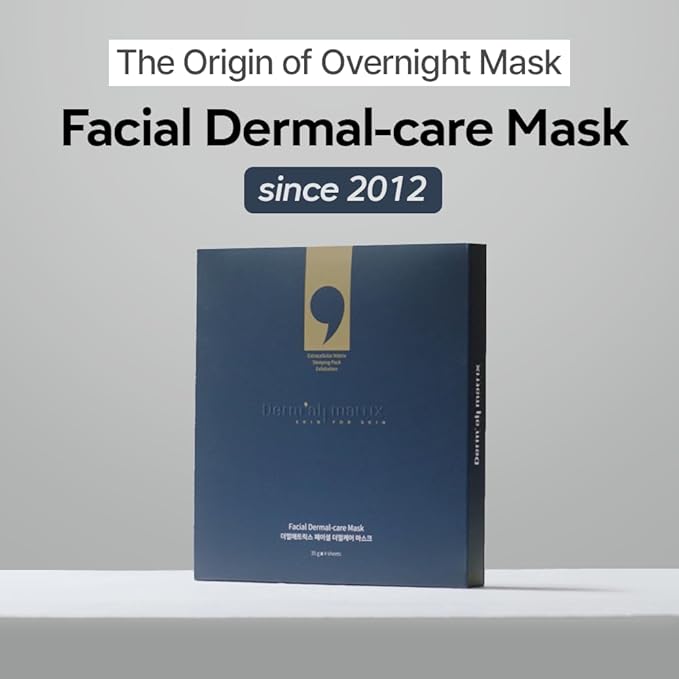 Daily Facial Dermal-care (35g/sheet) Overnight mask pack,Lifting and Hydrating,Soothing, Exfoliating,Skin Nourishing,Collagen sheet mask for wrinkles and dry skin. (4sheets/1week)