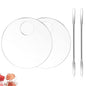2PCS Acrylic Cosmetic Palette with 2PCS Spatula Tool,Makeup Mixing