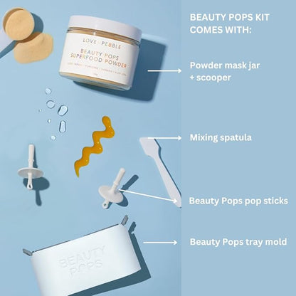 Love & Pebble Beauty Pops - Ice Roller Massage & Skin Care Ice Mask for Face Set with Turmeric & Aloe | Cryo Dermal Benefits of Ice Face Roller and Gua Sha, As Seen on Shark Tank and Tik Tok