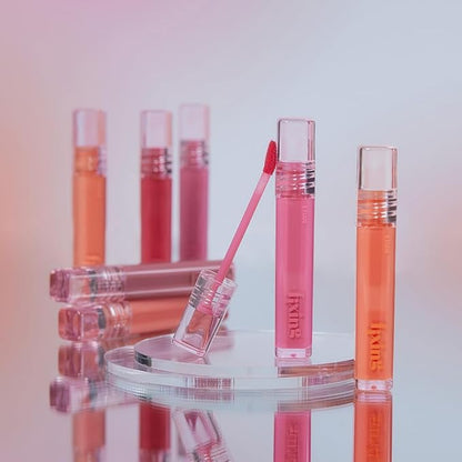 ETUDE Glow Fixing Tint #6 Peach Blended | Non-Sticky Glossy Shine Lip Stain | Fills up with Comfortable Moisture | Tints for Dry Lips