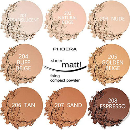 2 Pack PHOERA Matte Face Powder, Control Oil