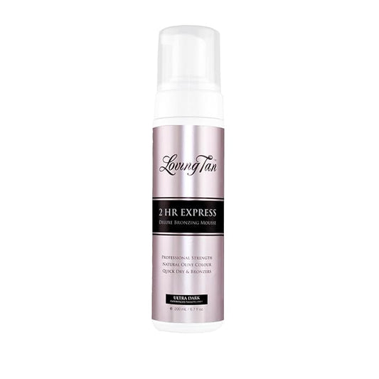 Loving Tan 2 HR Express Mousse, Ultra Dark- Streak Free, Natural looking, Professional Strength Sunless Tanner - Up to 5 Self Tan Applications per Bottle, Cruelty Free, Naturally Derived DHA-6.7 FL Oz