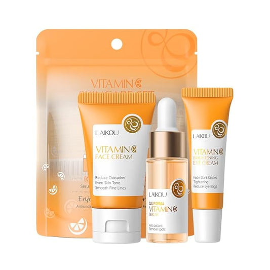 Skin Care Set Vitamin C Beauty Gift Sets Skin Care Kit with Serum, Eye Cream, Face Cream Travel Kit for Women Mom Wife Sister Daughter Teen Girls TSA-friendly Sizes Birthday Gift 3pcs