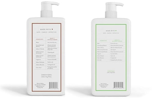 Native Body Wash | Coconut & Vanilla, Cucumber & Mint - 36 oz bottle with pump - Pack of 2