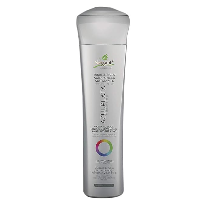 naissant Silver Ash Blonde Hair Blue Toning Mask | Eliminates Brassiness | Neutralizes Yellow & Orange Tones | Paraben, Ammonia & Sulfate Free | Pro-Vitamin B5, Olive Oil & Honey (Azul Plata) 10.1 Fl