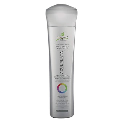 naissant Silver Ash Blonde Hair Blue Toning Mask | Eliminates Brassiness | Neutralizes Yellow & Orange Tones | Paraben, Ammonia & Sulfate Free | Pro-Vitamin B5, Olive Oil & Honey (Azul Plata) 10.1 Fl