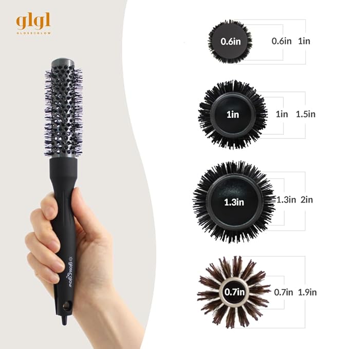 Professional Salon Round Brush with Ceramic Coating for Blow Drying - Salon Blowout Styling. Quick Styling and Voluminous Hair. (1 Inch)