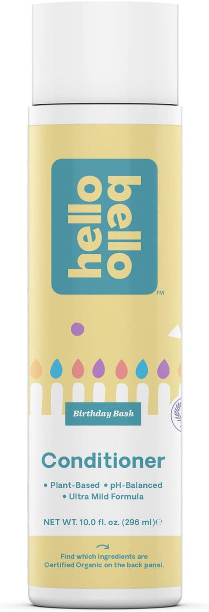 Hello Bello Premium Conditioner, Ultra Mild, Moisturizing Conditioner for Babies and Kids, Birthday Bash Scent, 10 FL Oz (1 Pack)