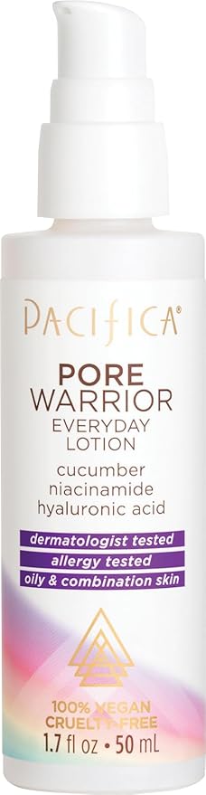 Pacifica Pore Warrior Everyday Face Lotion Acne Fighting - Niacinamide, Cucumber and Hyaluronic Acid1.7 oz