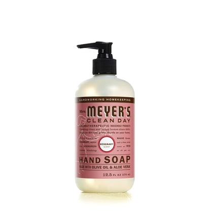 MRS. MEYER'S CLEAN DAY Hand Soap, Made with Essential Oils, Biodegradable Formula, Rosemary, 12.5 fl. oz - Pack of 6