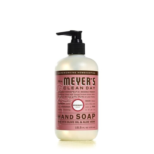 MRS. MEYER'S CLEAN DAY Hand Soap, Made with Essential Oils, Biodegradable Formula, Rosemary, 12.5 fl. oz - Pack of 6