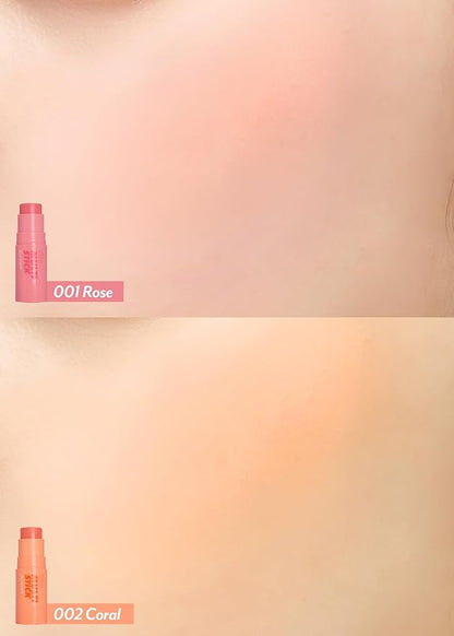 I'M MEME Blusher - I'm Multi Stick 001 Rose | Easy Blendable Cream Blush for Natural Look, Multi Blush Stick for Cheek Tint, Face Contour Makeup, and Face Blush, Suitable for Beginners and All Ages