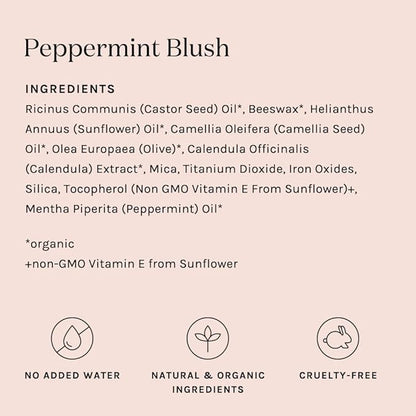 Kari Gran Lip Whip | Moisturizing Lip Balm with Organic Oils | Glossy Sheen + Peppermint | Rich Buttery Texture, Hydrates & Protects | Non-GMO, Organic Ingredients, Made in USA (Blush Peppermint)