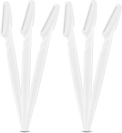 16 Pcs White Eyebrow Razor, Face Razors Multipurpose, Facial Razors for Women Men, Eyebrow Trimmers Shaver with Protective Cover, Dermaplaning Tools for Face Body Use, Facial Hair Removal Tools