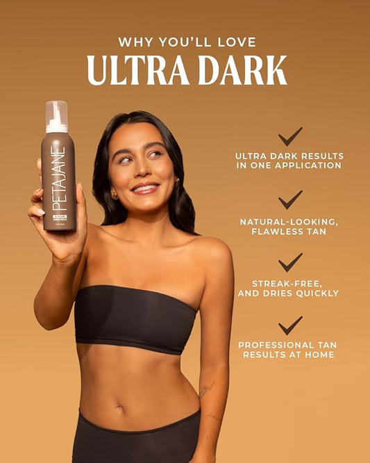 Ultra Dark Tanning Mousse 7oz - Sunless Self-Tanner for a Natural, Streak-Free Glow, Lightweight & Fast Absorbing, Non-Sticky, For All Skin Types, Vegan & Cruelty-Free
