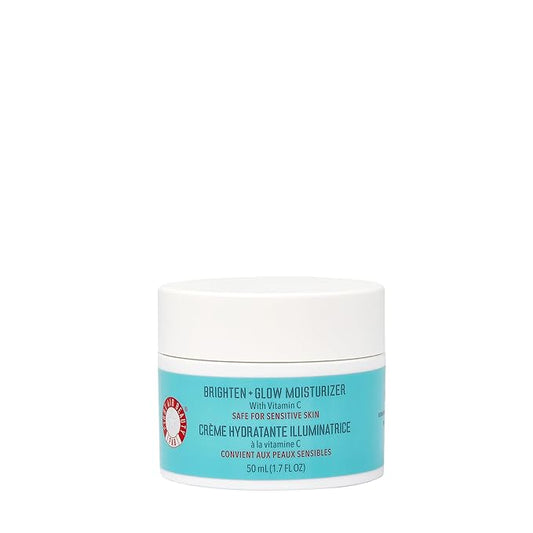 First Aid Beauty - Brighten + Glow Moisturizer with Vitamin C, Visibly Enhance Natural Healthy Glow for All Day Hydration, Lightweight Texture, Safe for Sensitive Skin, 1.7 oz
