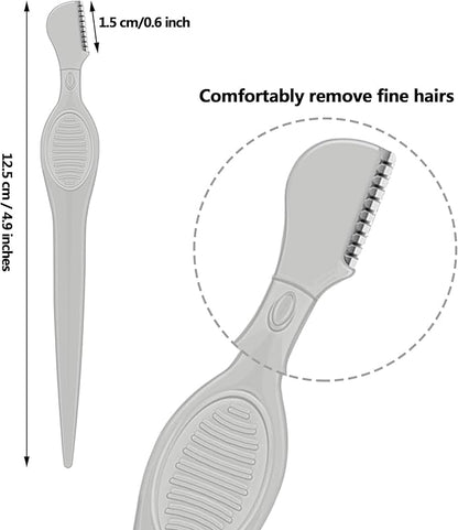 Mudder 28 Pcs Eyebrow Razor Knife Shaver Trimmer Shaver Multipurpose Exfoliating Tool Facial Hair Removal for Women Valentine Gift Giving(Black,Gray)