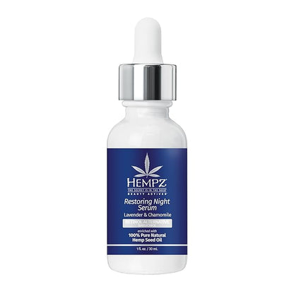 Hempz Lavender & Chamomile Facial Serum, with plant-based retinol Bakuchiol, for dry or aging skn types, for men and women, 1oz