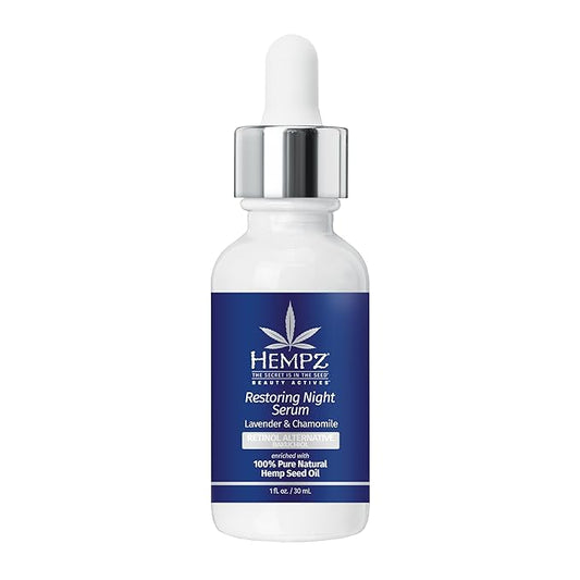 Hempz Lavender & Chamomile Facial Serum, with plant-based retinol Bakuchiol, for dry or aging skn types, for men and women, 1oz