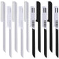 10 Pieces Eyebrow Razor for Women Facial Shaver Razor Brow Shaper Eyebrow Trimmer Dermaplaner Shaping Tool with Cover (Silver, Black)